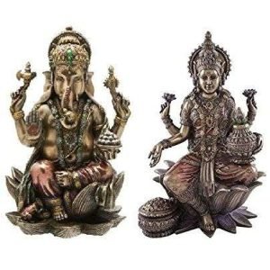 Sri Krishna Culture Set of Lakshmi Idol & Ganesh Idol for Puja-8 Inches-Laxmi and Ganesh Ji Gift Item Showpiece – Hindu Goddess Diwali Gifts Home Decor