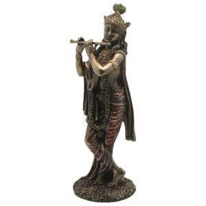 Sri Krishna Culture Large Krishna with Flute Murti/Idol/Statue-Antique Finish,Height-24 Inches,Material-Polyresin & Marble,Made in India