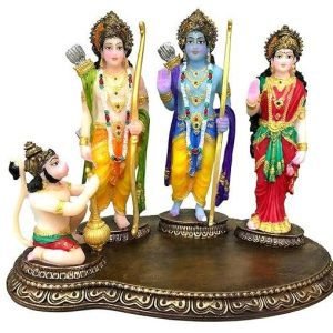 Sri Krishna CULTURE Polyresin & Marble Hand Carved Ram Darbar Murti (Multicolour, Height-8 Inches, Made in India)