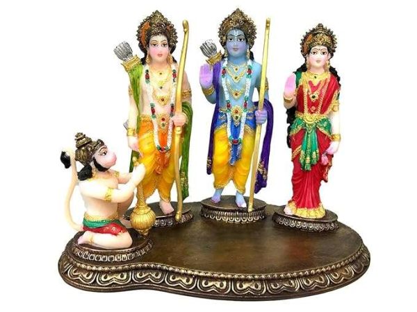 Sri Krishna CULTURE Polyresin & Marble Hand Carved Ram Darbar Murti (Multicolour, Height-8 Inches, Made in India)