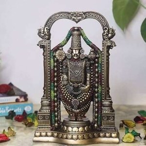 SrI Krishna CULTURE Polyresin and Marble 4D Lord Balaji Murti (8.5 inches), Multicolour