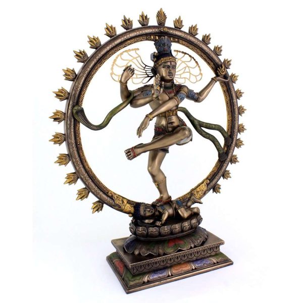 Sri Krishna Culture-Large Lord Nataraja Dancing Shiva Statue Sculpture Figure 18" Tall-Cold Cast Bronze-Resin - Image 3