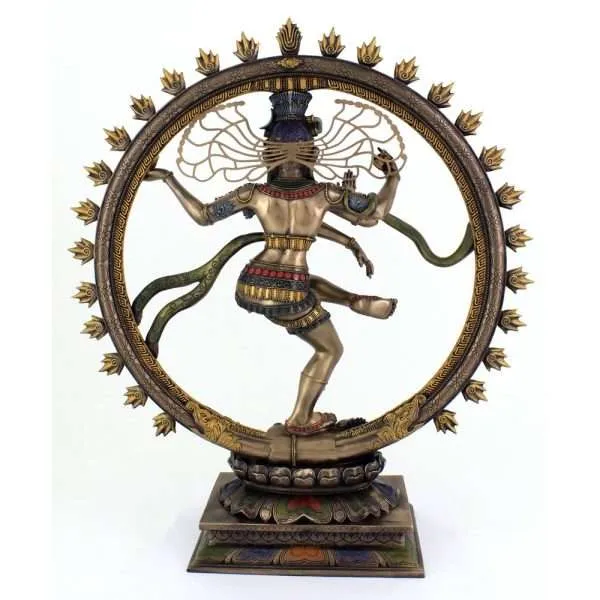 Sri Krishna Culture-Large Lord Nataraja Dancing Shiva Statue Sculpture Figure 18" Tall-Cold Cast Bronze-Resin - Image 5