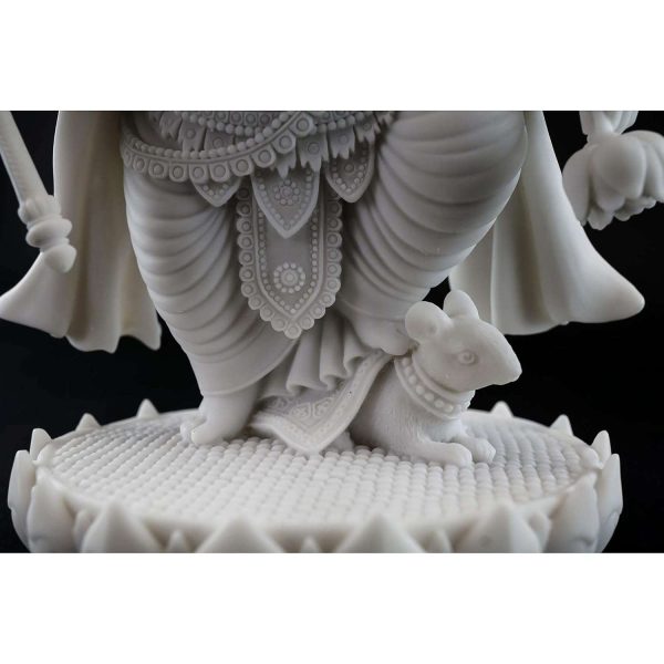 Sri Krishna Culture-Handcrafted Standing Ganesh Statue in White Marble Finish-Height-7 Inches-Hindu Lord of Success Sculpture - Image 7