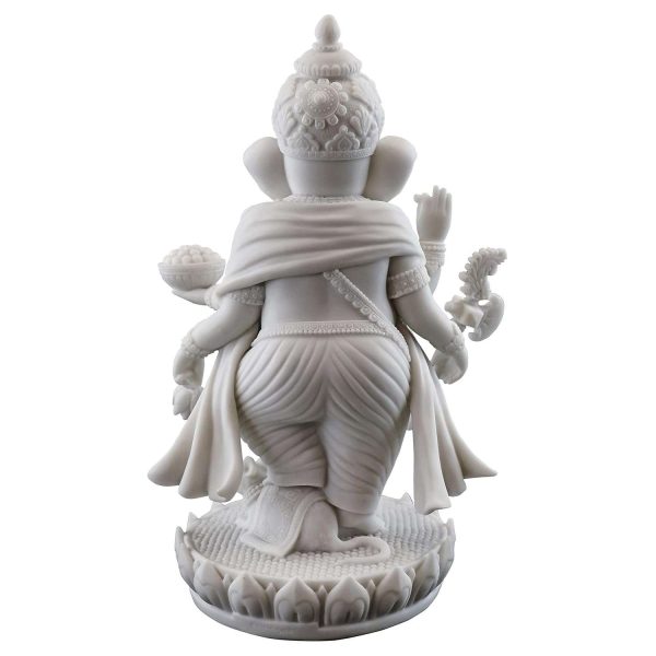 Sri Krishna Culture-Handcrafted Standing Ganesh Statue in White Marble Finish-Height-7 Inches-Hindu Lord of Success Sculpture - Image 4