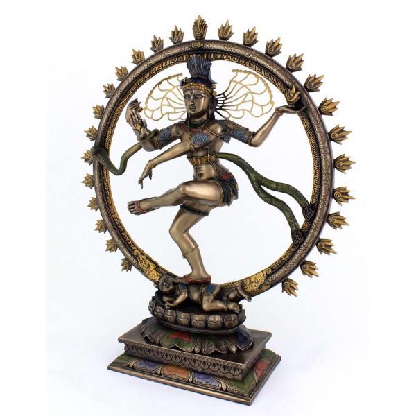 Sri Krishna Culture-Large Lord Nataraja Dancing Shiva Statue Sculpture Figure 18" Tall-Cold Cast Bronze-Resin - Image 2