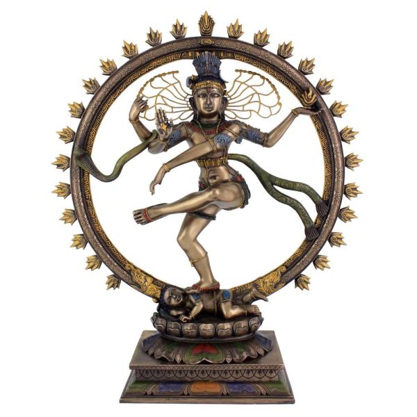 Sri Krishna Culture-Large Lord Nataraja Dancing Shiva Statue Sculpture Figure 18" Tall-Cold Cast Bronze-Resin