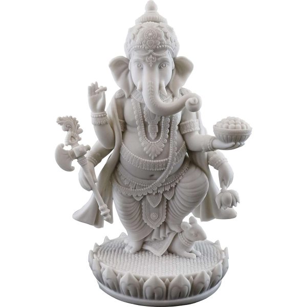 Sri Krishna Culture-Handcrafted Standing Ganesh Statue in White Marble Finish-Height-7 Inches-Hindu Lord of Success Sculpture - Image 8