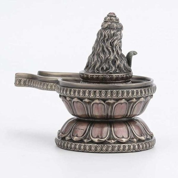 Sri Krishna Culture- Shiva Linga Hindu God Collectible Cold Cast Bronzed Resin Statue Spiritual Figurine-Height-4.8 Inches - Image 5