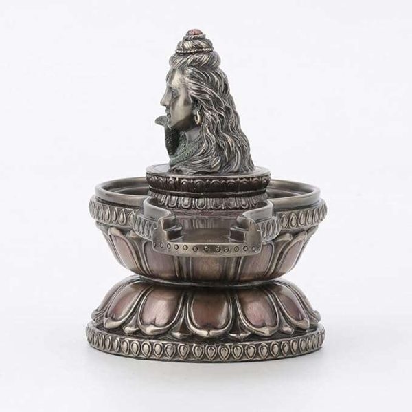 Sri Krishna Culture- Shiva Linga Hindu God Collectible Cold Cast Bronzed Resin Statue Spiritual Figurine-Height-4.8 Inches - Image 7