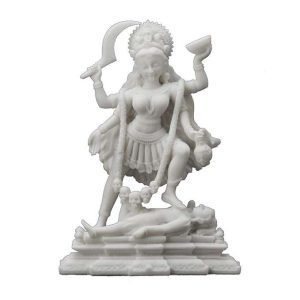 Sri Krishna Culture Marble Finish Kali Standing On Lord Shiva’s Chest Hindu God Statue Indian Idol-Resin-Height 7.5 Inches