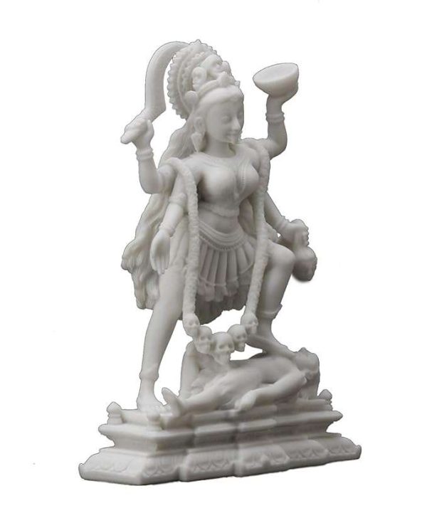 Sri Krishna Culture Marble Finish Kali Standing On Lord Shiva's Chest Hindu God Statue Indian Idol-Resin-Height 7.5 Inches - Image 2
