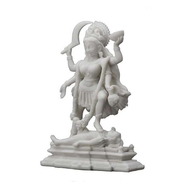 Sri Krishna Culture Marble Finish Kali Standing On Lord Shiva's Chest Hindu God Statue Indian Idol-Resin-Height 7.5 Inches - Image 3