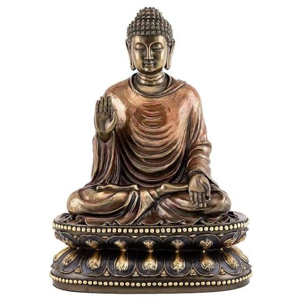 Sri KrishnaCultureMeditating Shakyamuni Buddha Statue Touching the Earth - The Enlightened One Sculpture in Premium Cold Cast Bronze- 9-Inch Supreme Buddha Figurine