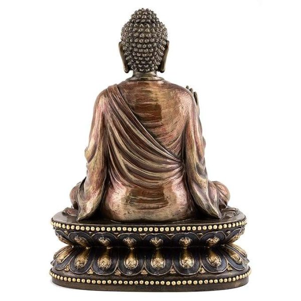 Sri KrishnaCultureMeditating Shakyamuni Buddha Statue Touching the Earth - The Enlightened One Sculpture in Premium Cold Cast Bronze- 9-Inch Supreme Buddha Figurine - Image 3