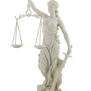 Sri Krishna Culture-Lady Justice Roman Goddess Justitia Themis Statue-Marble Finish-Resin-Height-12 Inches