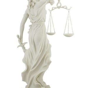 Sri Krishna Culture-Lady Justice Roman Goddess Justitia Themis Statue-Marble Finish-Resin-Height-12 Inches