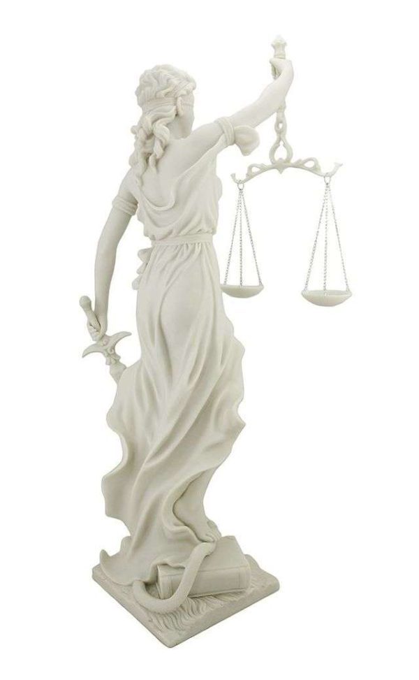 Sri Krishna Culture-Lady Justice Roman Goddess Justitia Themis Statue-Marble Finish-Resin-Height-12 Inches - Image 2