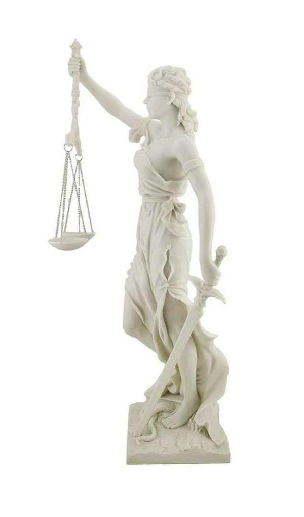 Sri Krishna Culture-Lady Justice Roman Goddess Justitia Themis Statue-Marble Finish-Resin-Height-12 Inches - Image 3