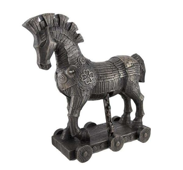 Sri Krishna Culture Ancient Greek Bronzed Trojan Horse Statue-Cold Cast Bronze-Resin-Height-10 Inches - Image 2