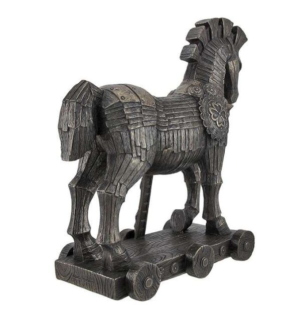 Sri Krishna Culture Ancient Greek Bronzed Trojan Horse Statue-Cold Cast Bronze-Resin-Height-10 Inches - Image 4