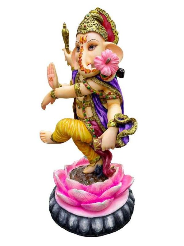 Sri Krishna Culture-New Very Large Beautiful Dancing Ganesh for Home Decoration-Height-20 Inches-Multicoloured-Resin - Image 2
