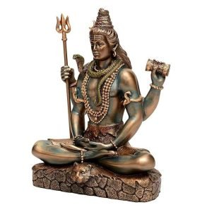 SrI Krishna CULTURE-New Sitting Shiva Statue-Meditating Pose-Height-6 Inches Showpiece for Home Decoration-Antique Finish