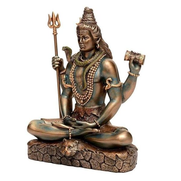 SrI Krishna CULTURE-New Sitting Shiva Statue-Meditating Pose-Height-6 Inches Showpiece for Home Decoration-Antique Finish - Image 2