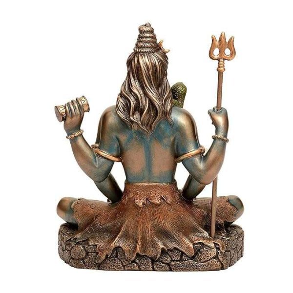 SrI Krishna CULTURE-New Sitting Shiva Statue-Meditating Pose-Height-6 Inches Showpiece for Home Decoration-Antique Finish - Image 3