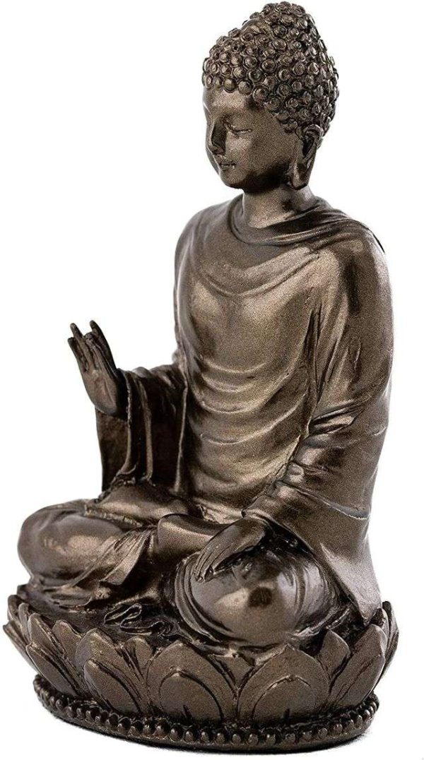 SrI Krishna CULTURE-New Small Sitting Buddha Statues for Living Room for Car and Home Decorative-Height-3 Inches-Antique Finish - Image 3