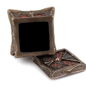 Sri Krishna Culture-New Jewellery Box-Carved Resin Box-Beauty Accessories Storage-Height-3 Inches-Antique Finish