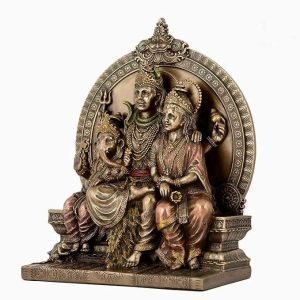 SrI Krishna CULTURE-Antique Shiv Pariwar Sinhasan for Home Decoration, Size -( 6.5 x 3 x 8 ) in, Weight- 1.65 KG