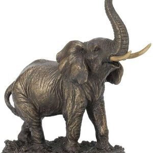 SrI Krishna CULTURE-New Resin Wild Elephant with Shining Teeth , Standard, Antique Finish, 1 Piece,Ode to Wildlife-Height-9 cms
