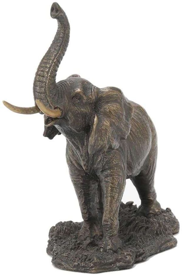 SrI Krishna CULTURE-New Resin Wild Elephant with Shining Teeth , Standard, Antique Finish, 1 Piece,Ode to Wildlife-Height-9 cms - Image 3