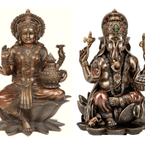 Sri Krishna Culture Laxmi and Ganesh-Set for Home and Gift-Height 8 Inches-Antique Finish Finish