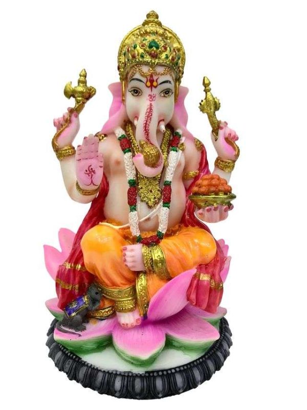 Sri Krishna Culture Laxmi and Ganesh Set for Home and Gift-Height 8 Inches-Multicoloured - Image 2