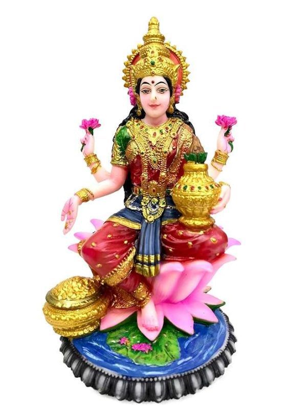 Sri Krishna Culture Laxmi and Ganesh Set for Home and Gift-Height 8 Inches-Multicoloured - Image 3