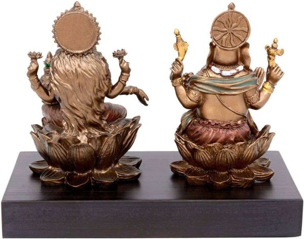 SrI Krishna CULTURE Set of Small Laxmi Ganesh for Home- Height-3 Inches-Resin-Antique Finish - Image 3
