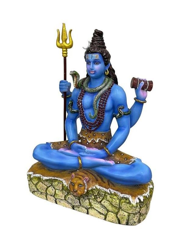 SrI Krishna Culture-Big Sitting Shiv Ji 8 Inches -Shiv Ji Murti for Home Décor-Coloured Finish - Image 2