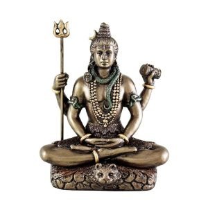 SrI Krishna CULTURE-New Small Shiva with 4 Hands-Height-3 Inches-Antique Finish-for Car and Home Décor