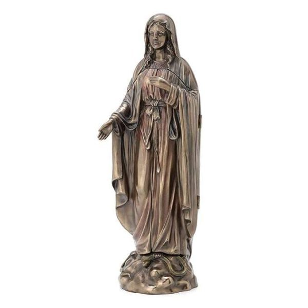 Sri Krishna Culture- Lady of Grace Polyptych Sculpture of Annunciation-Cold Cast Bronze-Resin-Height-11 Inches Approx - Image 3