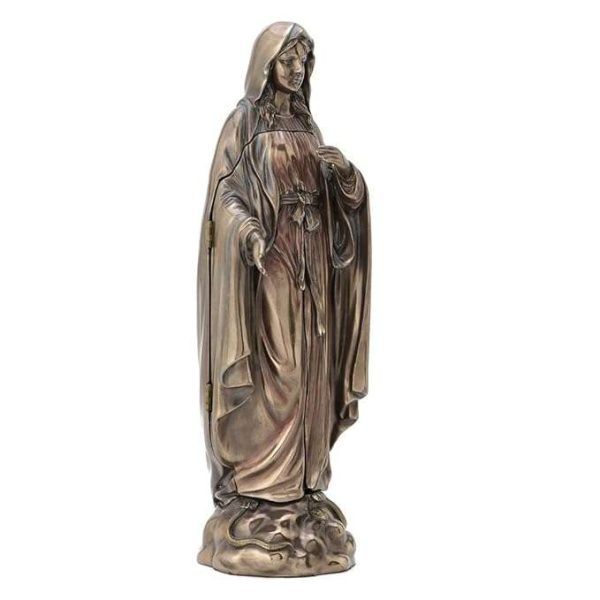 Sri Krishna Culture- Lady of Grace Polyptych Sculpture of Annunciation-Cold Cast Bronze-Resin-Height-11 Inches Approx - Image 4