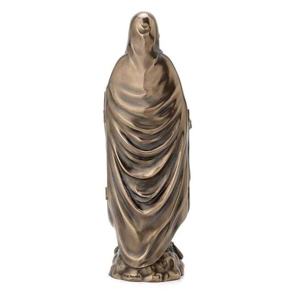 Sri Krishna Culture- Lady of Grace Polyptych Sculpture of Annunciation-Cold Cast Bronze-Resin-Height-11 Inches Approx - Image 5