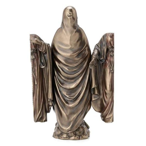 Sri Krishna Culture- Lady of Grace Polyptych Sculpture of Annunciation-Cold Cast Bronze-Resin-Height-11 Inches Approx - Image 7