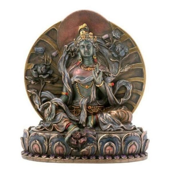 Sri Krishna Culture Small Green Tara Height-6 Inches Collectible Buddha Figurine